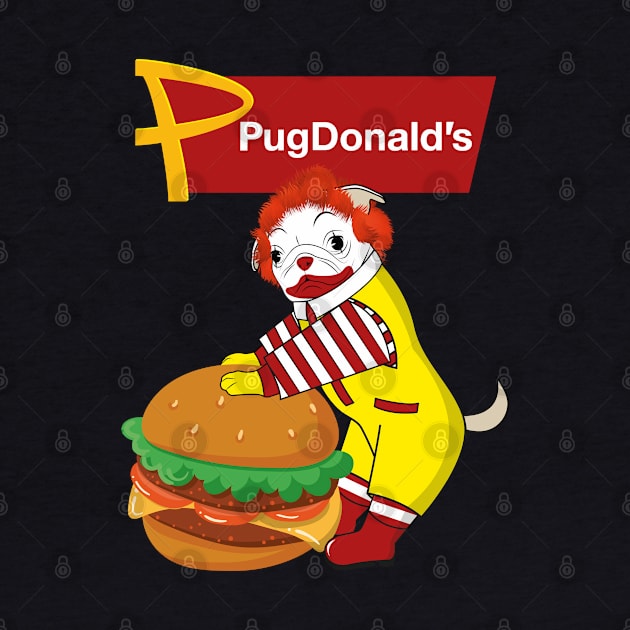 Pug Burger Clown-Hilarious Silhouette by MaryMas